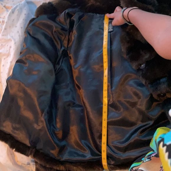 INC Black and Brown fuax fur coat - Picture 6 of 7